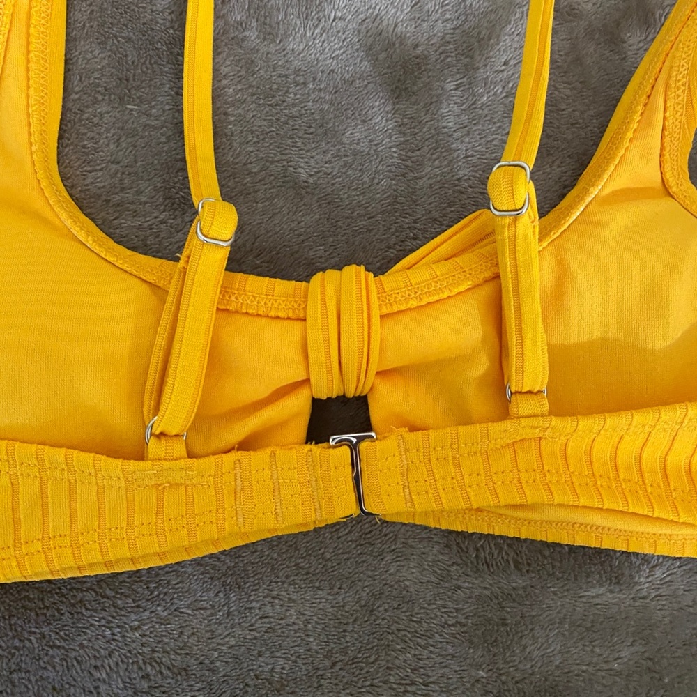 Yellow Ribbed Bikini Top - Picture 3 of 4